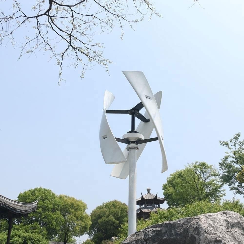 400W Vertical Wind Turbine Generator, 12V 24V Wind Power Generator, 3 Blades Free Energy Generator with MPPT Controller for Home Factory Use