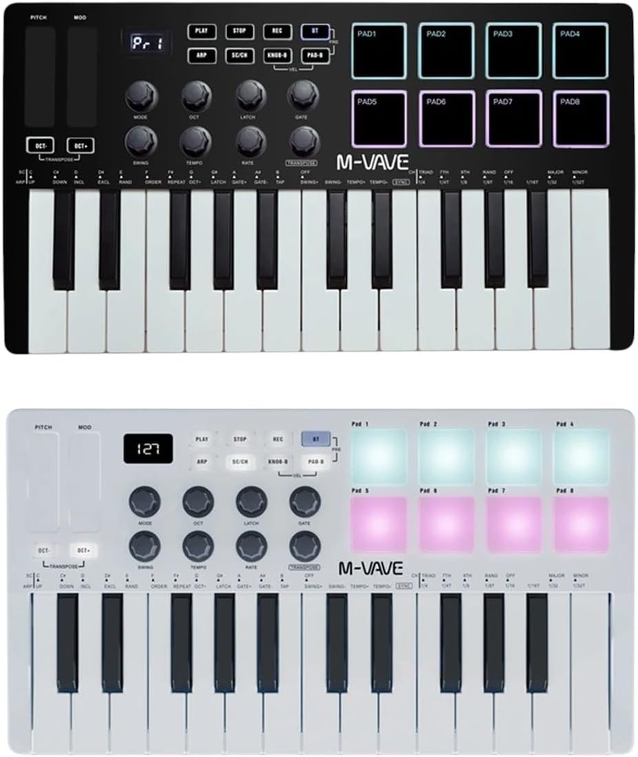 M - VAVE 25 - Key MIDI Control Keyboard SMK - 25 Mini USpB Keyboard MIDI Mini Portable USpB Keyboard MIDI Controller Rechargeable Music