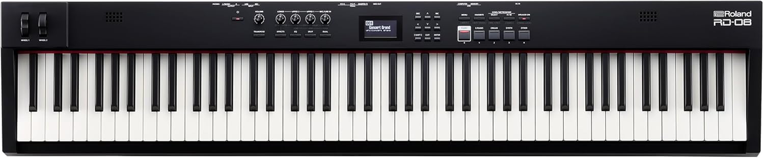 Roland RD-08 Stage Piano | Authentic RD Sound & Playability | Streamlined Design | 88-Note Weighted-Action PHA-4 Keyboard | Expandable Features | 3000+ Onboard Sounds | Ideal for Professional Gigging