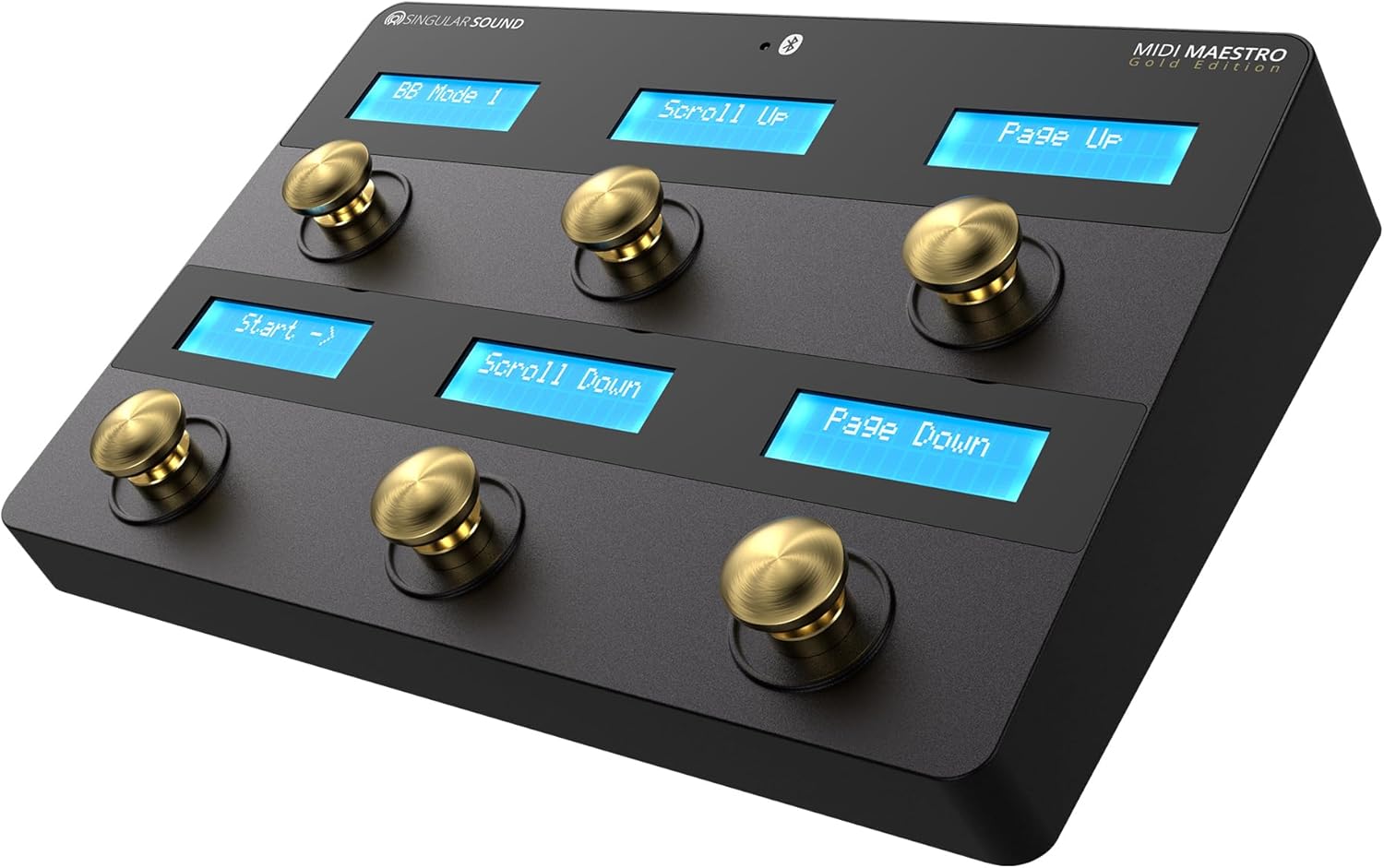 Singular Sound MIDI Maestro Gold Edition - All-in-One MIDI Foot Controller with Silent Footswitches, Mobile App Control, and Built-in Modes for BeatBuddy and Aeros Loop Studio