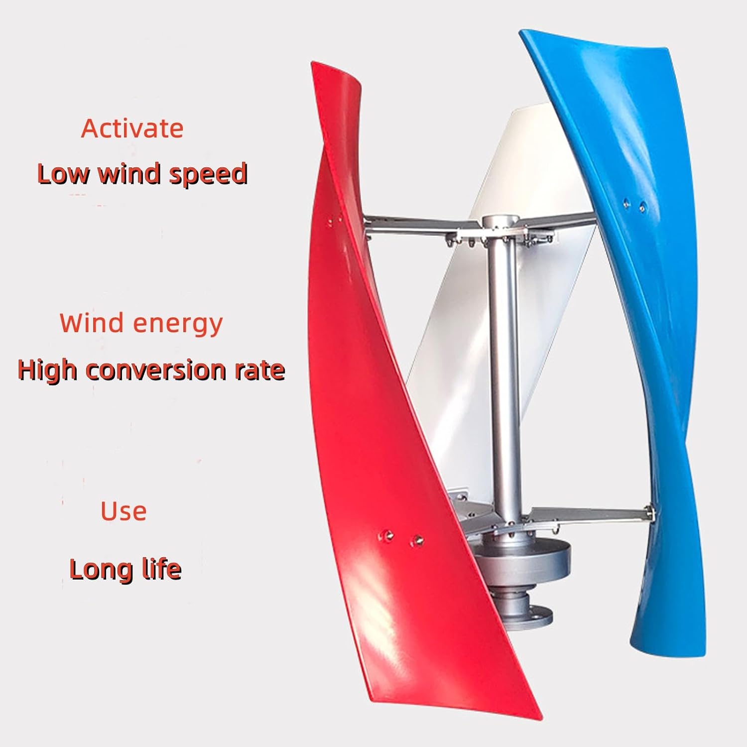 12V 400W Helix Vertical Wind Turbine Wind Generator Windmill+Controller Maglev,Wind Turbine Generator Kit with 3 Portable Vertical Helix Blades for Home Industrial Energy (White, Red, Blue)