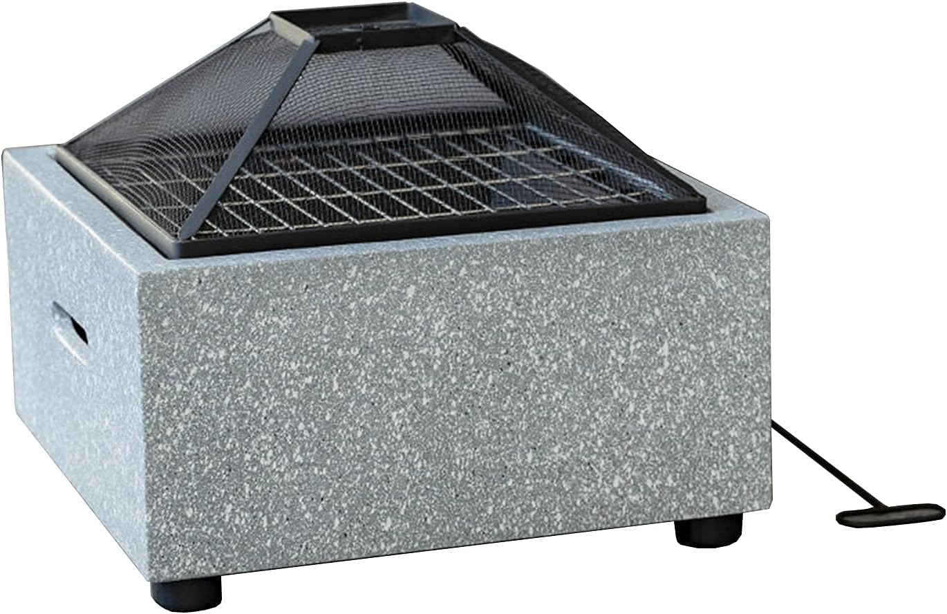 Fire Pit fire Pit Table with Barbecue Grill, Square Courtyard fire Pit, Garden Wood fire Pit