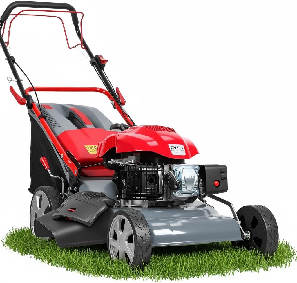 173cc Gas Lawn Mower, Self-Propelled Rear Wheel Drive, Adjustable 3-Speed Settings, 20