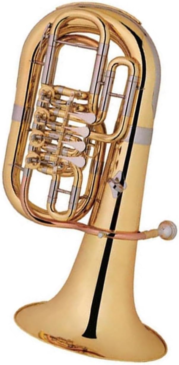 Gold Lacquer Rotating Euphonium 4 Valve C/Bb Euphonium All-brass Instrument