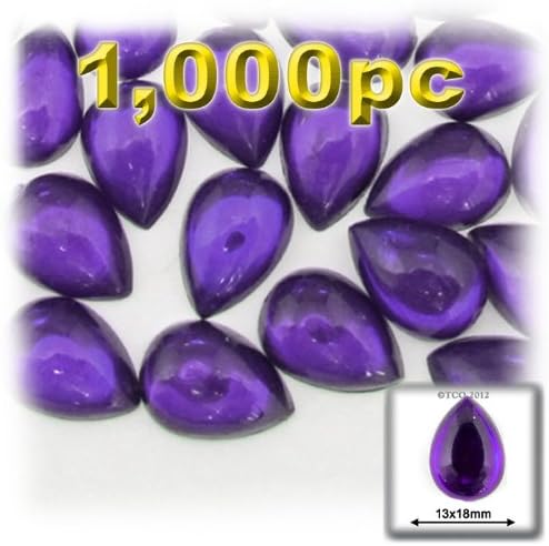 The Crafts Outlet 1000-Piece Acrylic Flatback Cabochons Teardrop Beads, 13 by 18mm, Charcoal Gray