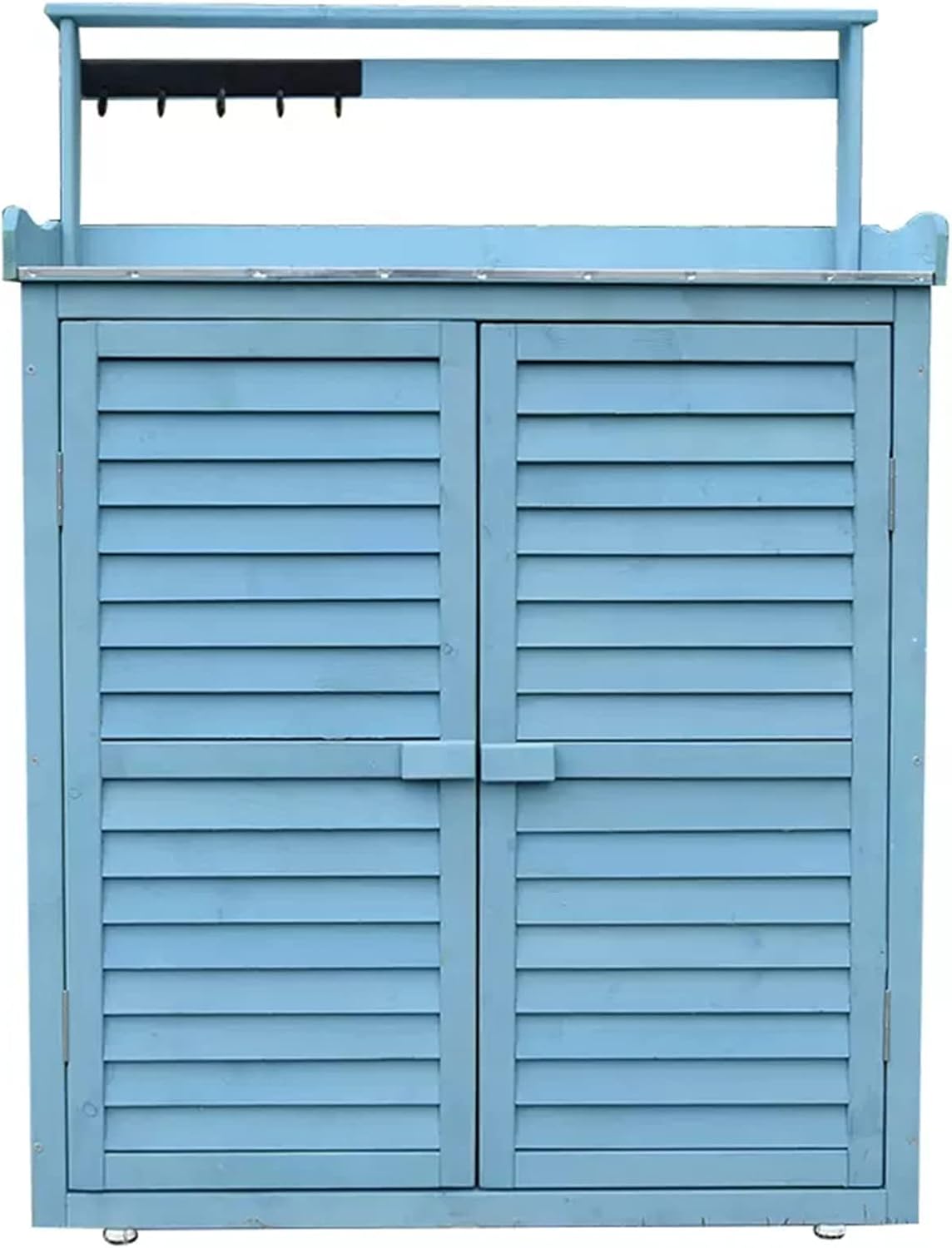 Weatherproof Outdoor Garden Storage Cabinet, Large Backyard Tool Storage Shed, with Height Adjustable Feet, Wooden Garden House, for Patio Furniture,A