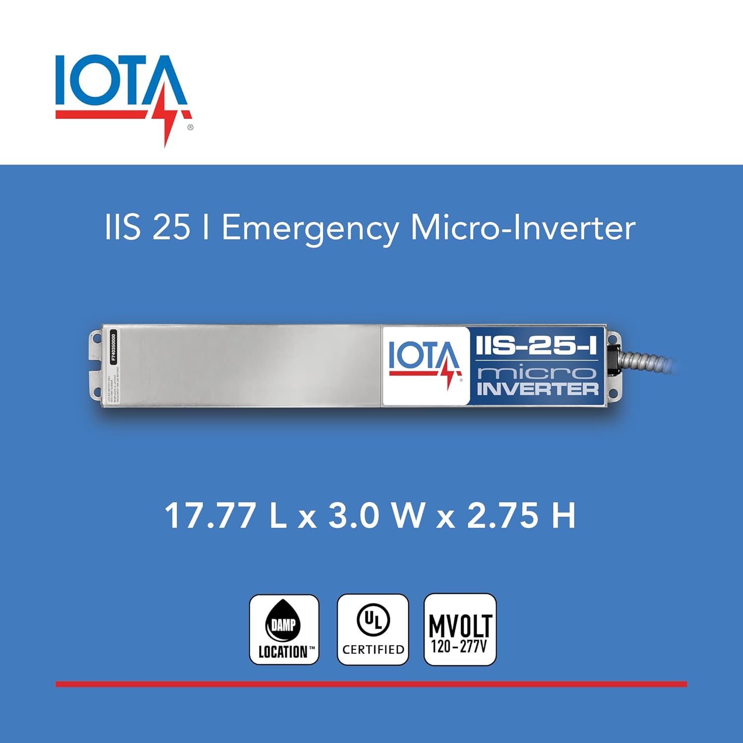 IOTA IIS 25 I M5 Emergency Inverter, 25W Output, Interruptable