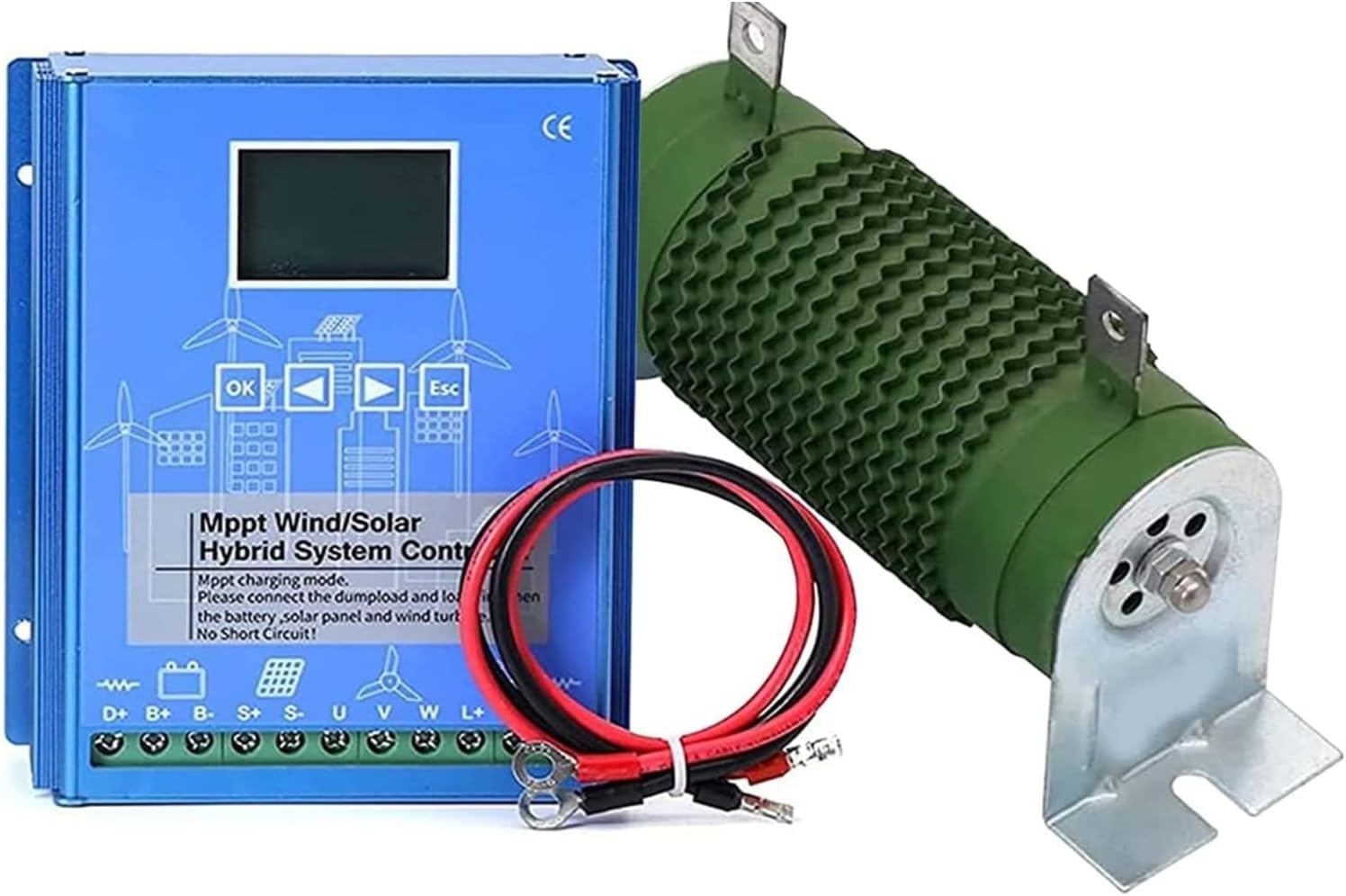 Solar Wind Hybrid System Charge Controller, 5000W 12V/24V/48V with Dump Load Resistor High Efficiency Wind and Solar Hybrid Controller Regulador 48V,12V