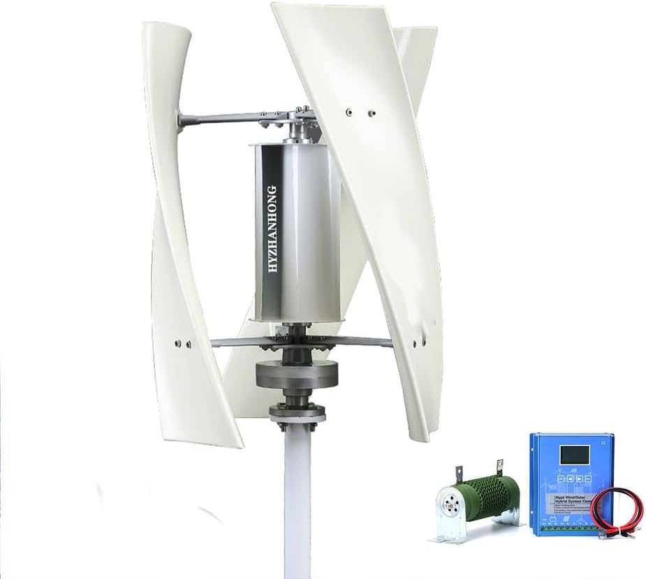 12000W Vertical Axis Wind Turbine,12V-220V Portable Vertical Helix Wind Power Turbine Generator Kit 24V 48V with Hybrid Charge Controller for Home Use