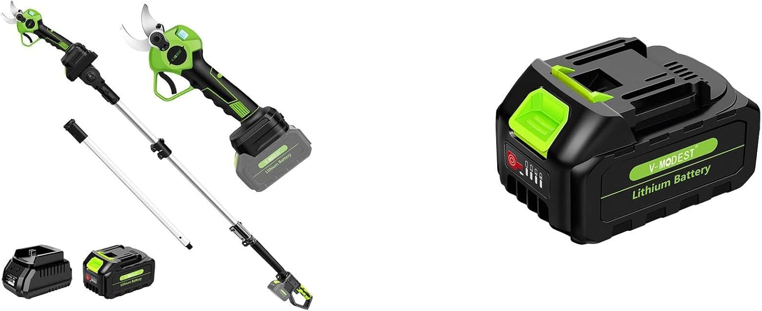 2-IN-1 Electric Pole Pruning Shears Cordless and Lithium Battery 4.0Ah 21V