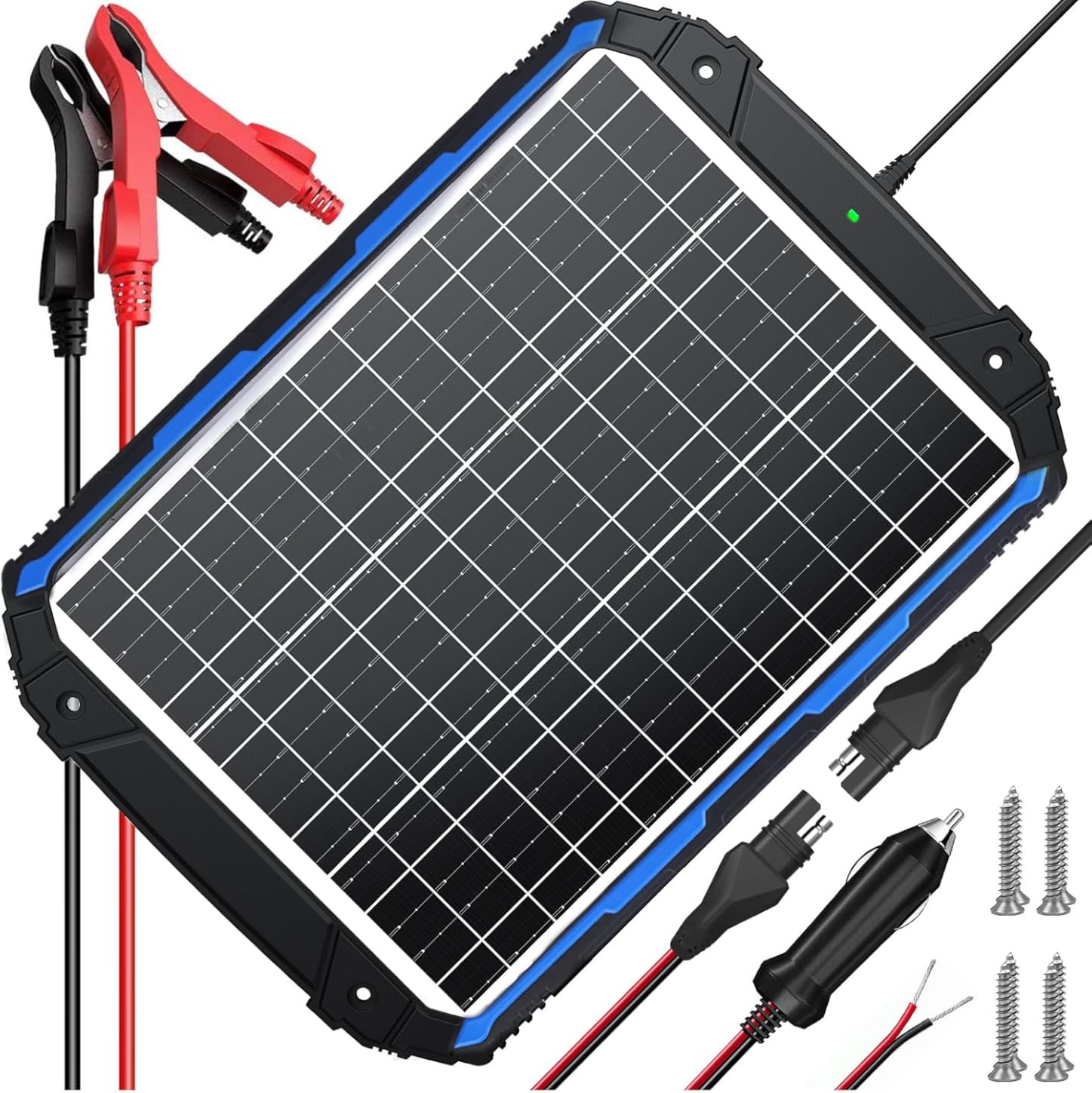 SUNER POWER 25W 12V Solar Battery Trickle Charger & Maintainer PRO, Built-in Intelligent MPPT Controller, Waterproof 12 Volt 25 Watt Solar Panel Charging Kits for Car Marine RV Trailer Boat Automotive