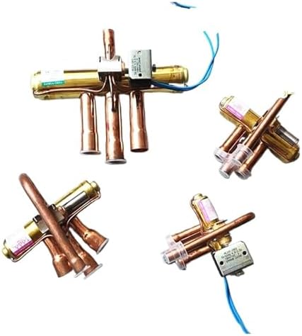 Compatible For Sanhua， Four Way Reversing Valve With Coil AC220V Refrigerant 4 Way Valve Air Conditioning Directional Valve(SHF-9H-35U)
