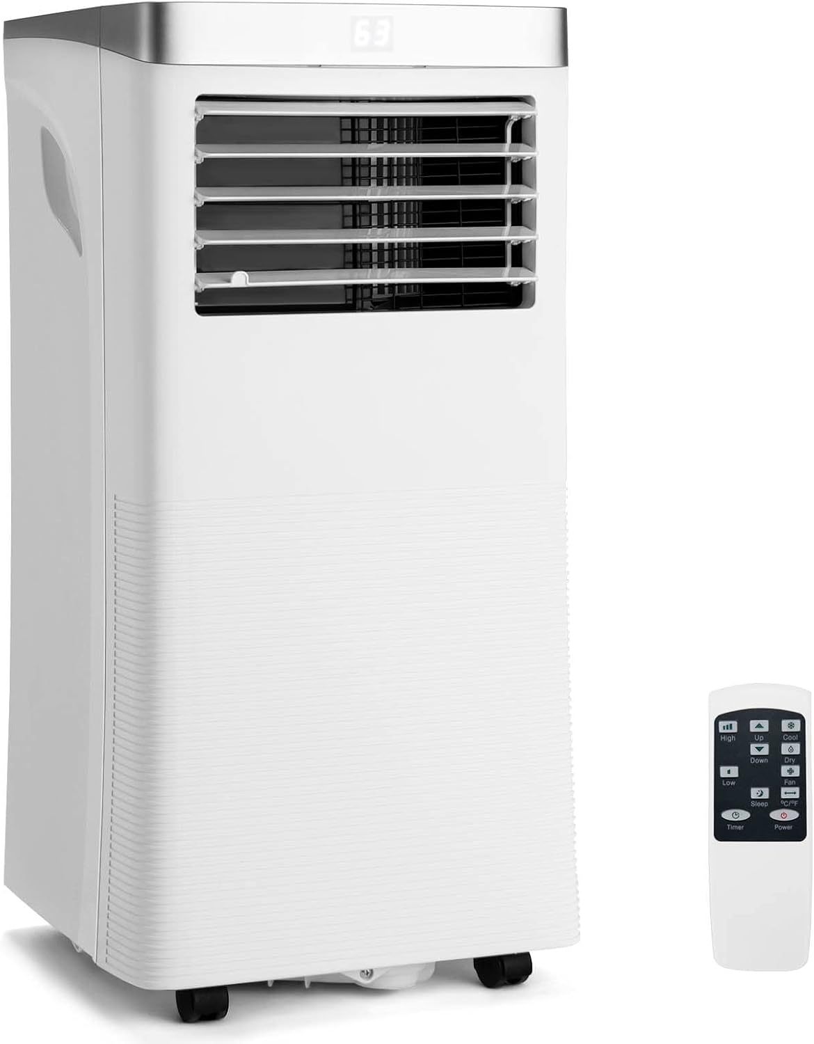 LDAILY 10000BTU Portable Air Conditioner with Remote Control, 3-in-1 Air Cooler w/ 3 Mode & 2 Wind Speeds, 24H Timer Function, Air Cooling Fan with Window Kit for Home Office, White (10000BTU)