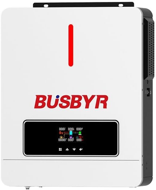 3600W Hybrid Solar Inverter All-in-One, 24V to 110V/120V Pure Sine Wave with 120A MPPT Controller, 98% Efficiency, Off-Grid Home RV Backup by Busbyr