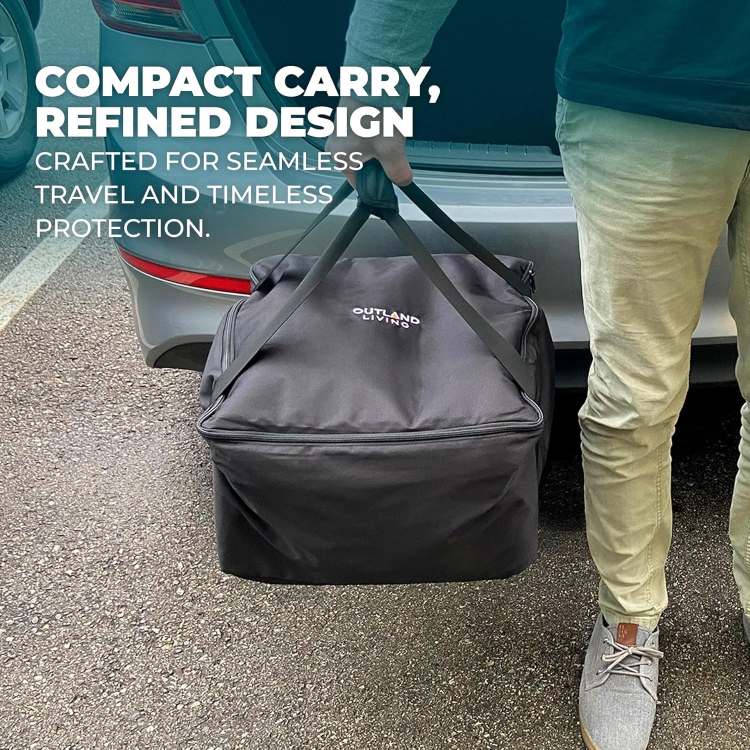 Outland Living Firecube Carry Bag - Fits Outland Living 14” Square Portable Propane Firecube Fire Pit – UV and Weather Resistant – Sturdy Grips for Easy Transport