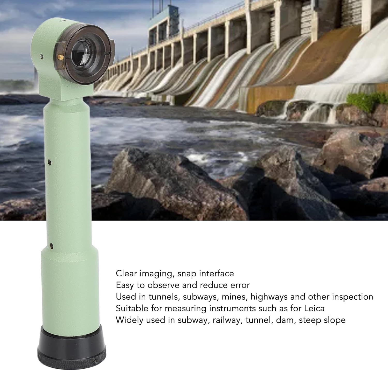 90 Degree Elbow Diagonal Eyepiece for Total Station Accessories Optical Glass Steel Construction Clear Imaging Accurate Measurements for Surveying