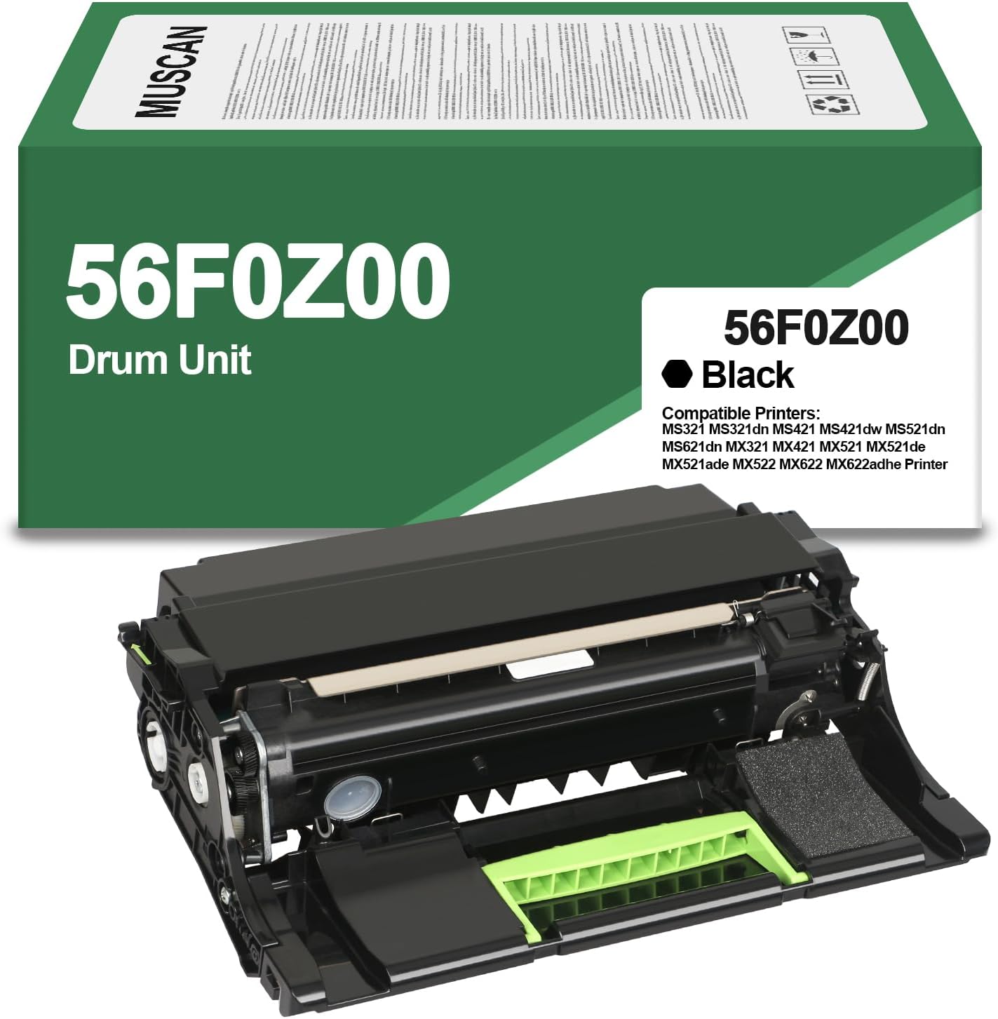 56F0Z00 56F0ZA0 Imaging Unit Replacement for 56F0Z00 56F0ZA0 Drum Unit for B2442dw B2338dw MS321 MS421 MS521 MX521 MS621 MS622 Printers(1-Pack Black, 60000 Pages)