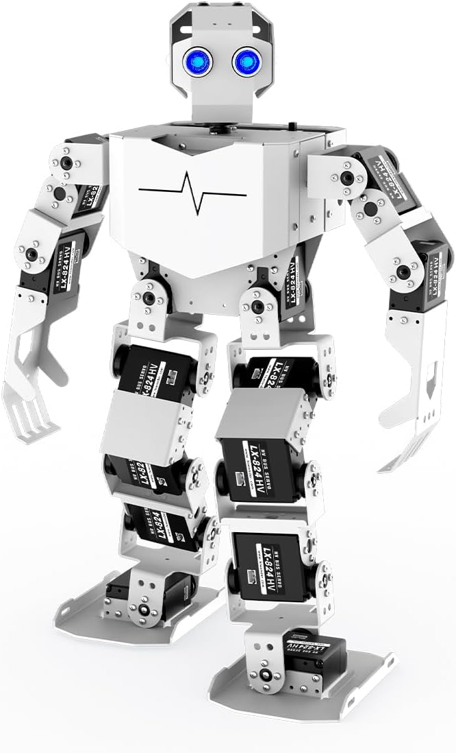 AI Vision & Voice Interaction Robot for Arduino Scratch Python Starter Programming 17DOF Humanoid Robot STEM Project Education Voice Command Walking Dancing Kicking Self-Stand Up, Tonybot Standard kit