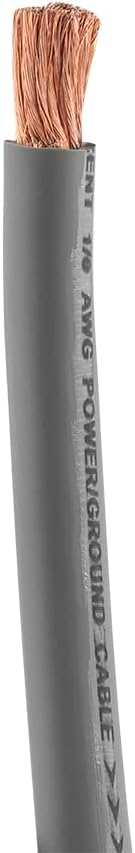 DS18 PW-1/0GA-50SLV 1/0-GA Ultra Flex CCA Ground Power Cable 50 Feet - Silver - Used for Wiring High Powered Car Amplifiers, Audio Home Speaker Stereo, RV Automotive, Welding Battery Cable