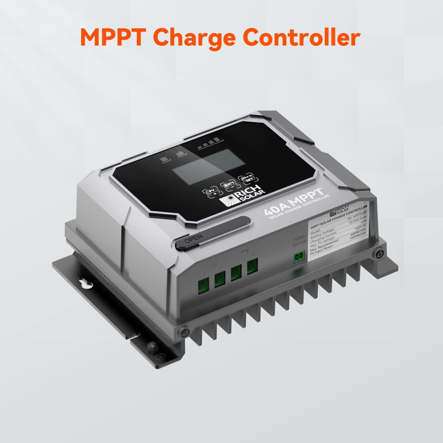 RICH SOLAR 400 Watt Premium Solar Kit - 2 Pack of 200W Panel, 40A MPPT Charge Controller, Mounting Z Brackets, Adaptor Kit, Tray Cables Set, Off-Grid 12V Solar Power System