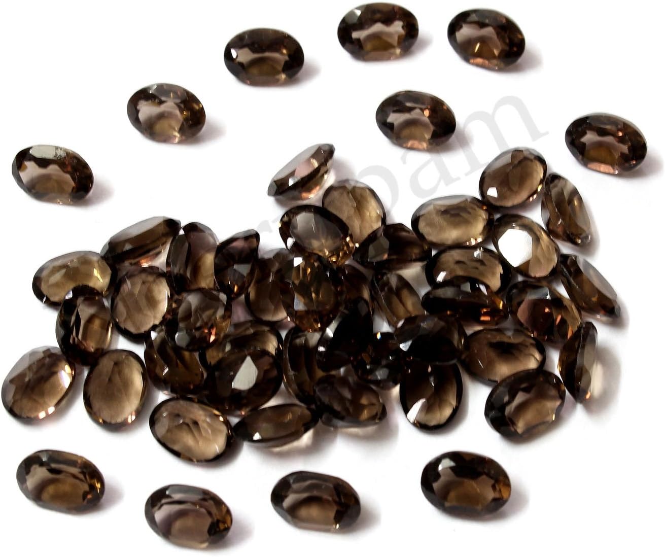 Neerupam Collection Grey Color Natural Brazilian Smoky Quartz AA Quality 8x6 mm Size Faceted Oval Shape Loose Gemstones