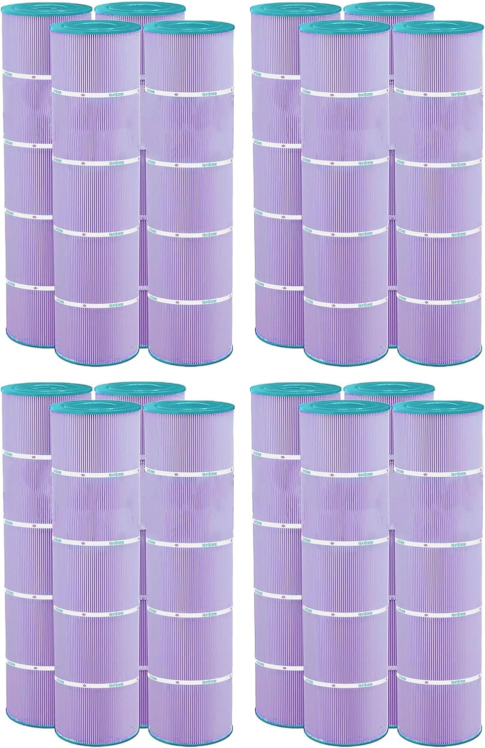 Hurricane Filters 16 Pack HF7459-04P Platinum Purple Pool Filter Cartridge - Replacement for PJAN85, Unicel C-7459, Filbur FC-0800, Jandy Industries CCL-340,CV 340
