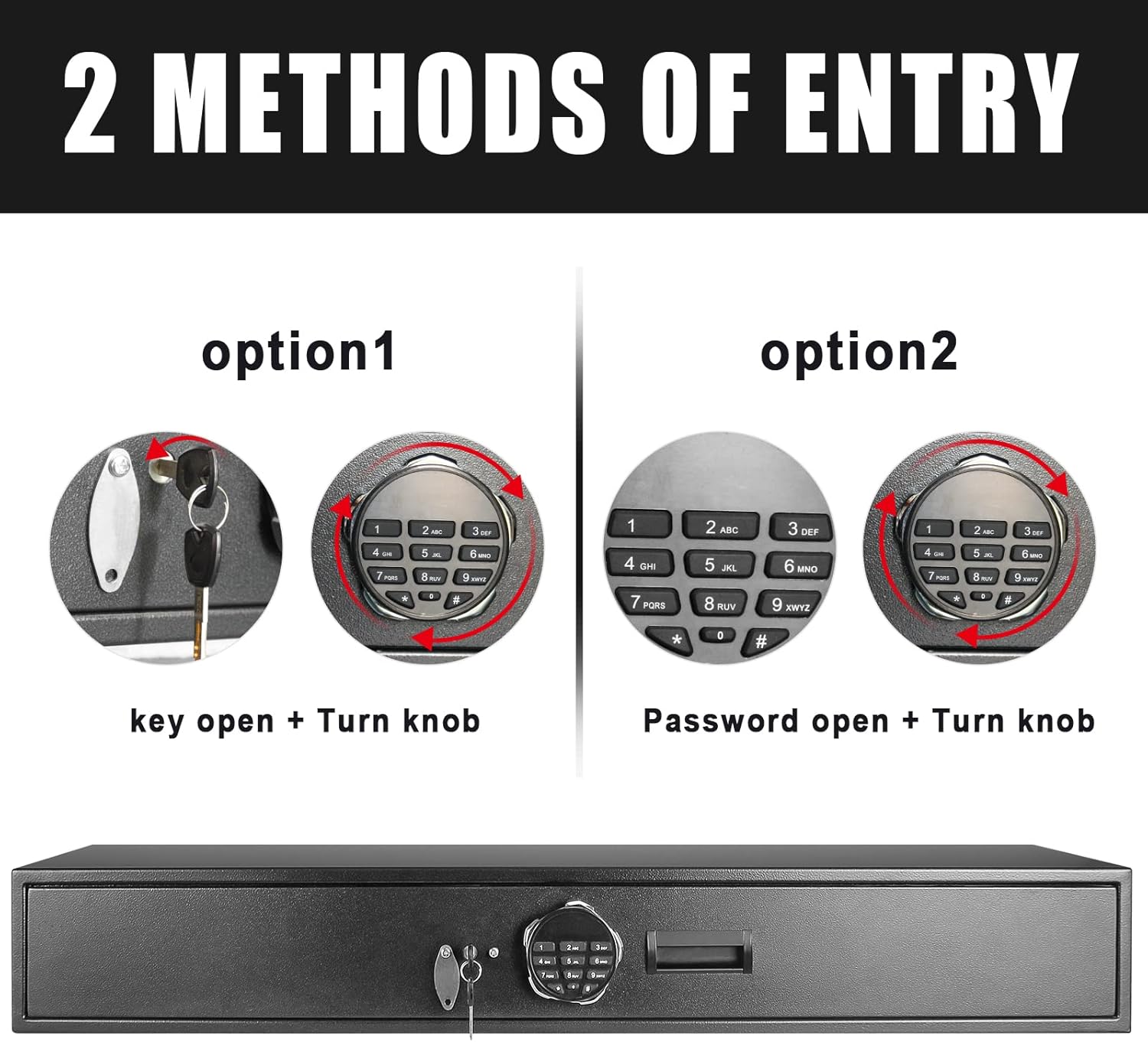 Heavy-duty Under Bed Safe, Rapid Gun Storage Safe Drawer safe for AR Rifle Ammo Pistol Accessories for Home and Vehicle