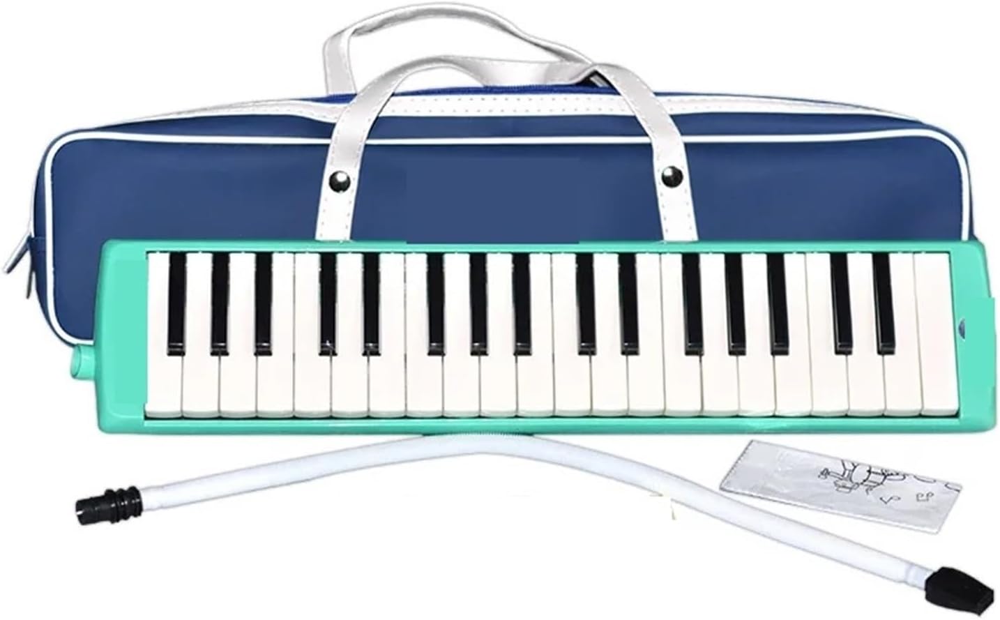 Melodica Children's Melodica 37 Keys Student 32 Keys Beginner Portable Musical Keyboard Mouth Piece Kids Piano(37 Key Green)