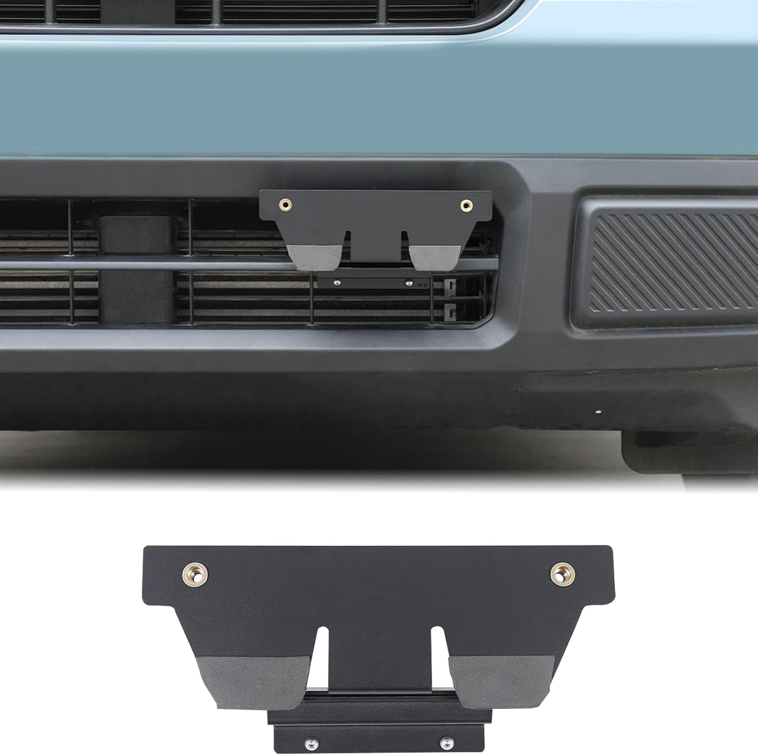 Car No Drill Front License Plate Holder Compatible with Ford Maverick 2022-2025 Accessories, Metal Front Grille Side Trailer License Plate Bracket Tag Frame with Mount Screw-Easy Install & Disassemble