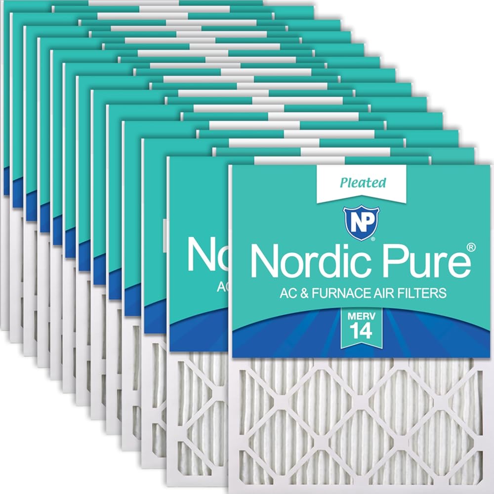Nordic Pure 10x20x1 (Actual Size: 9 1/2 x 19 1/2 x 3/4) Pleated MERV 14 Air Filters 24 Pack