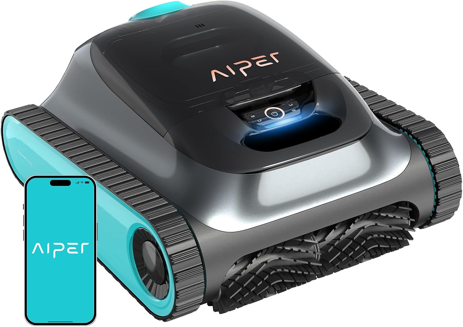 (2025 Upgrade) Aiper Scuba S1 Robotic Pool Cleaner, Wall & Waterline Cleaning, Double Filtration, Extended 180-Min Battery Life, Smart Navigation, App Support, OTA Upgrade (Renewed)