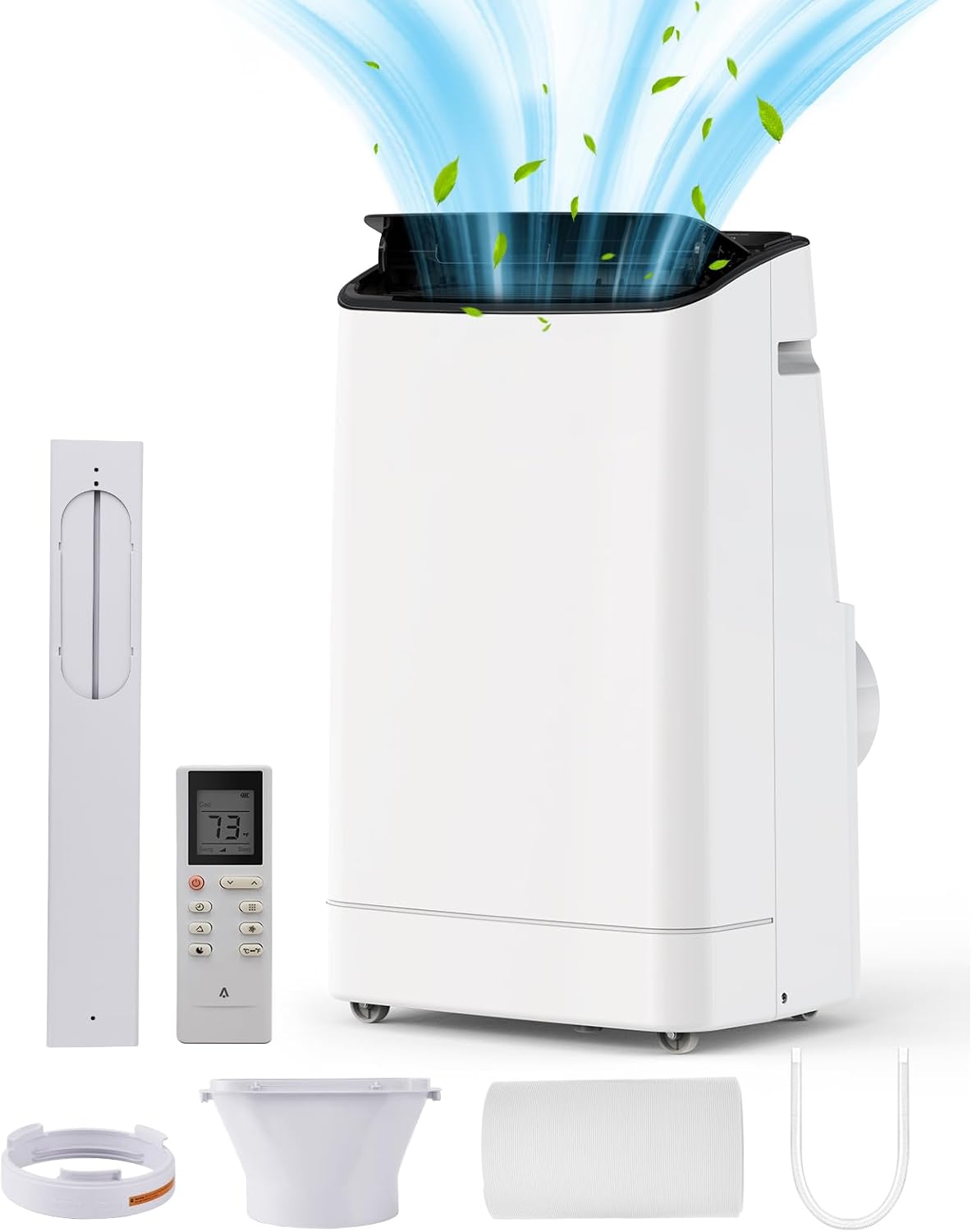 14,000 BTU Portable Air Conditioners Cool Up to 750 Sq. Ft, 3 Modes Portable AC Cooling Unit Dehumidifier Fan Function with Remote/24Hrs Timer/Installation Kits for Home/Office/Dorm