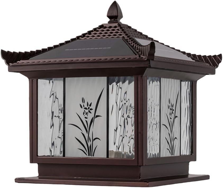 Solar Post Cap Lights, Outdoor Waterproof Villa Courtyard Stigma Lamps, LED Home 3000K Landscape Lighting, Wall Column Lamp Lantern, Gate Bollard Pillar Light Fixtures, for Garden Deck Patio