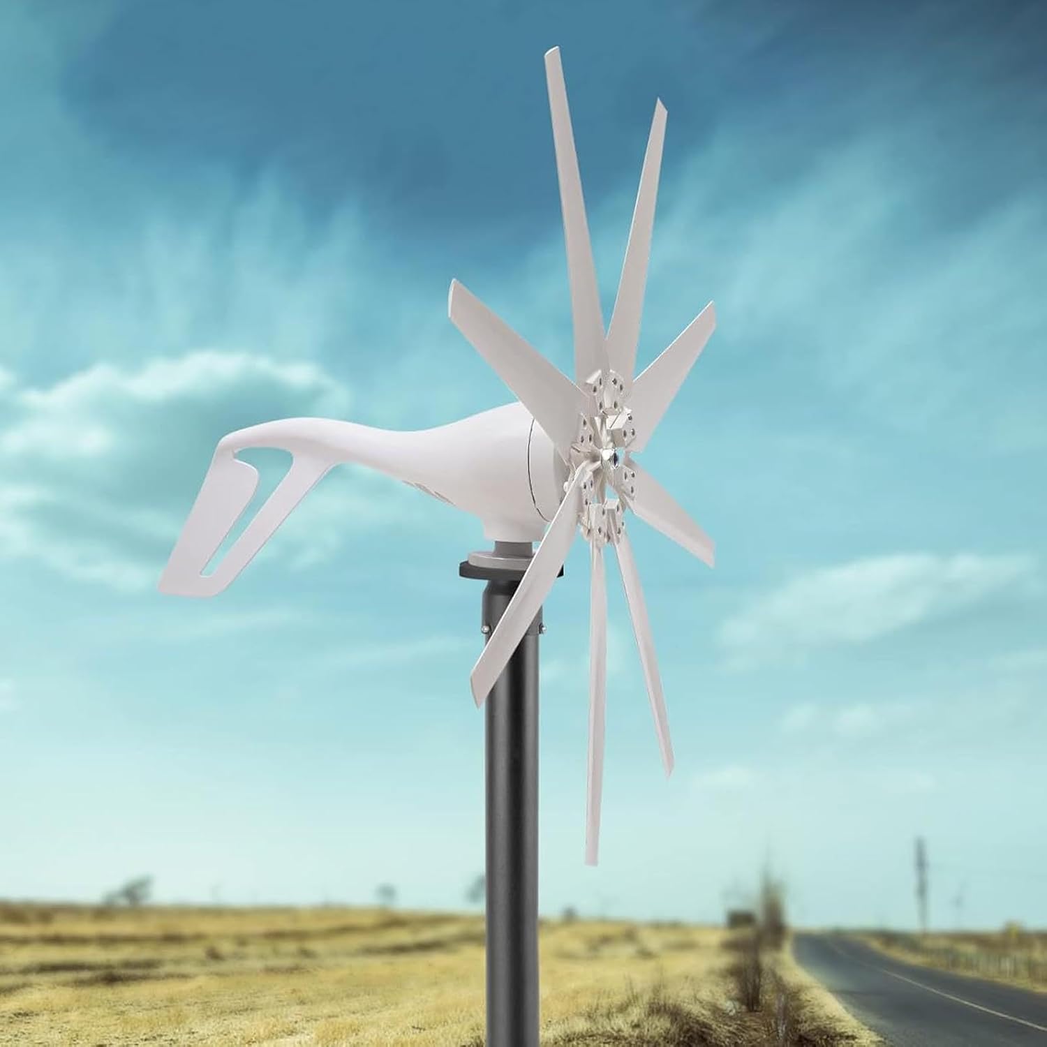 YWBL-WH 400W Wind Turbine Generator Kit 10 Blades with MPPT Charge Controller for Home RV Boat Off Grid Wind Power System (DC12V)