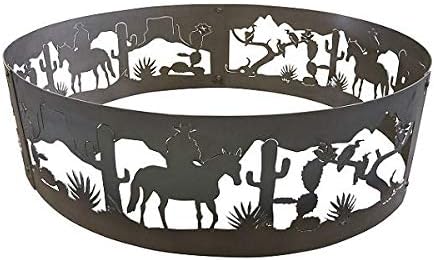 PD Metals SW001648 Southwest Unpainted 12 in. Tall 48 in. Diameter Outdoor Fire Ring - 48 x 48 x 12 in. - Rustic Black Color