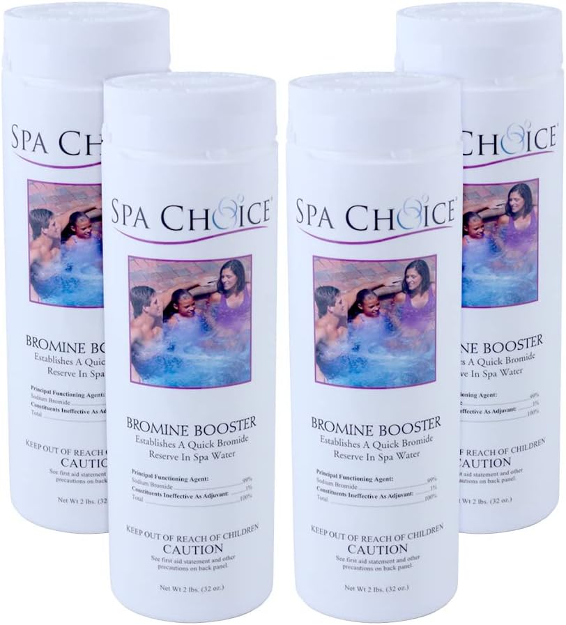 SpaChoice 2-Pounds 4-Pack Premium Bromine Booster, Sodium Bromide for Hot Tub, Made in USA