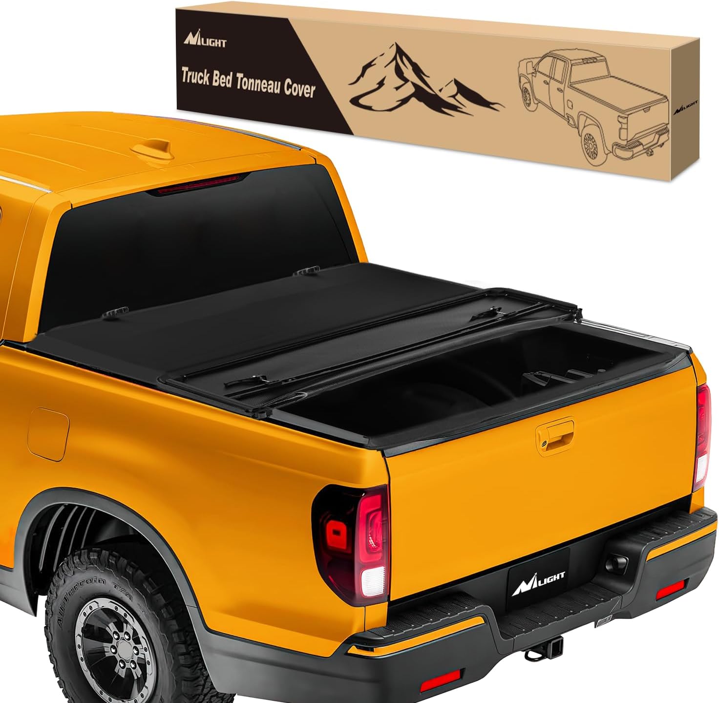 Nilight Soft Tri-fold Truck Bed Tonneau Cover Compatible with Honda Ridgeline 2017 2018 2019 2020 2021 2022 2023 2024 2025-5ft