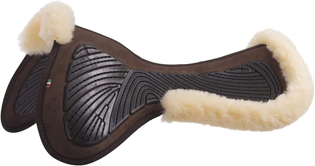 Acavallo Close Contact Twin Sided Gel Saddle Pad Half Sheepskin Edge, Size 3, Natural, Horse Equipment Accessories