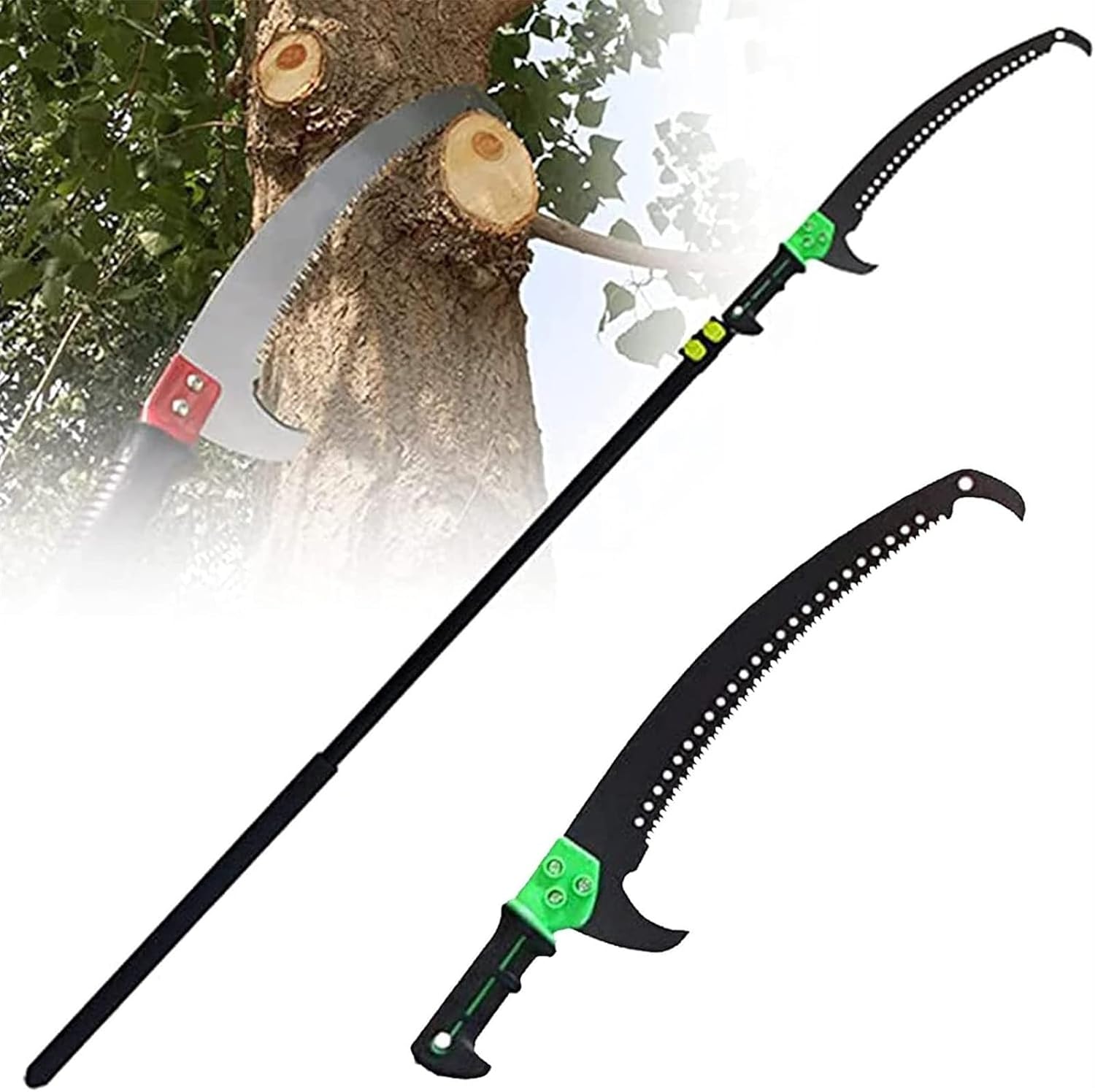 Telescopic Folding Pruning Saw, Garden High Altitude Branch and Leaf Trimming Telescopic Pole Saw, Hacksaw Hand Saw High Branch Saw for Garden, Wood, Tree, Pruning Cutting 7.2m/24ft