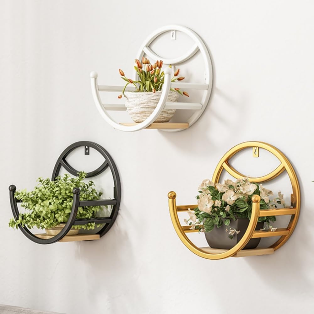 Wall-mounted Hanging Flower Stands Set of 3, Metal Corner Display Racks Decorative Plant Holders for Living Room, Bedroom, and Study(5.9