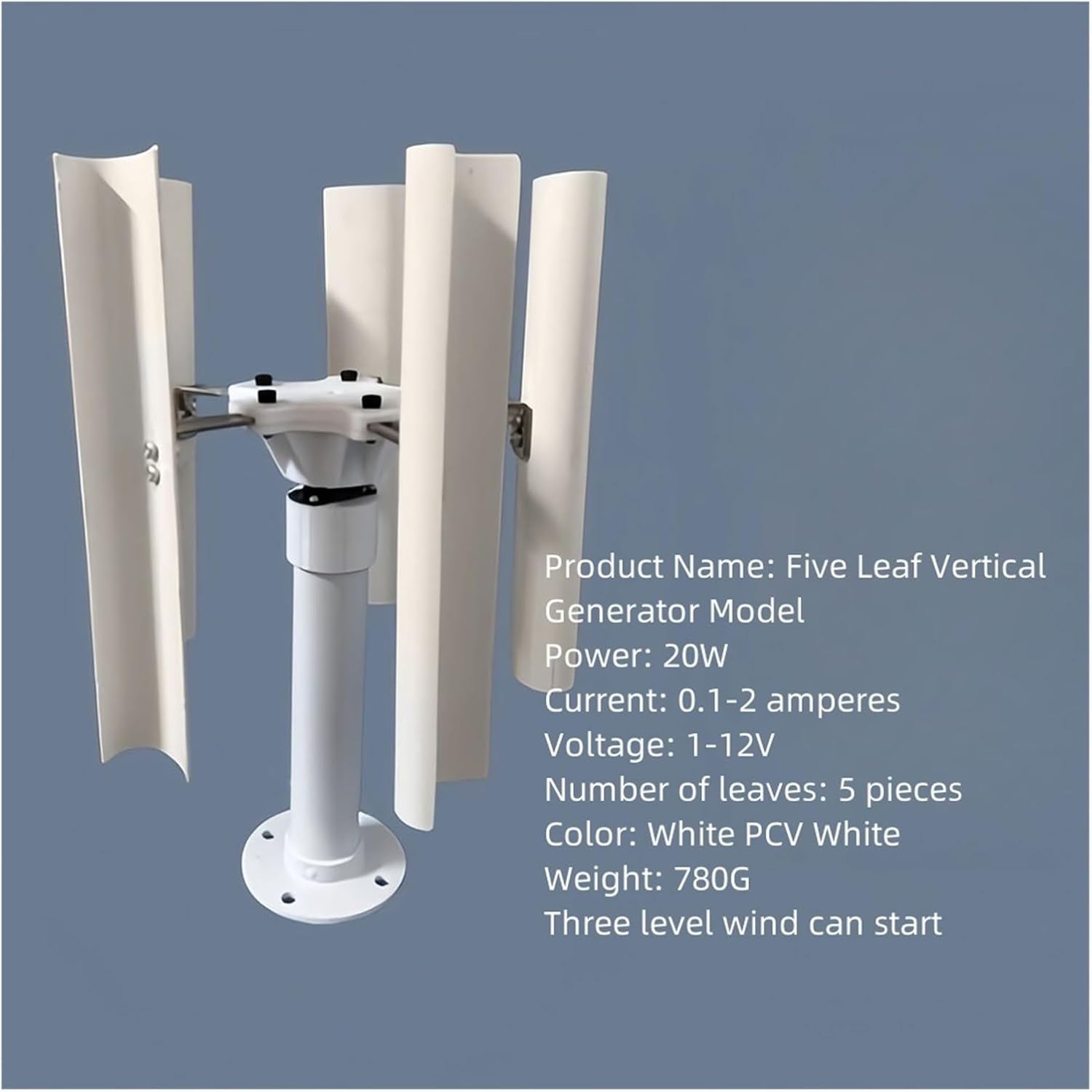 DIY Vertical Five-Blade Wind Generator Model Three-Phase Permanent Magnet Brushless Generator Low-Speed Windmill Outdoor for Physical Power Generation Experiment