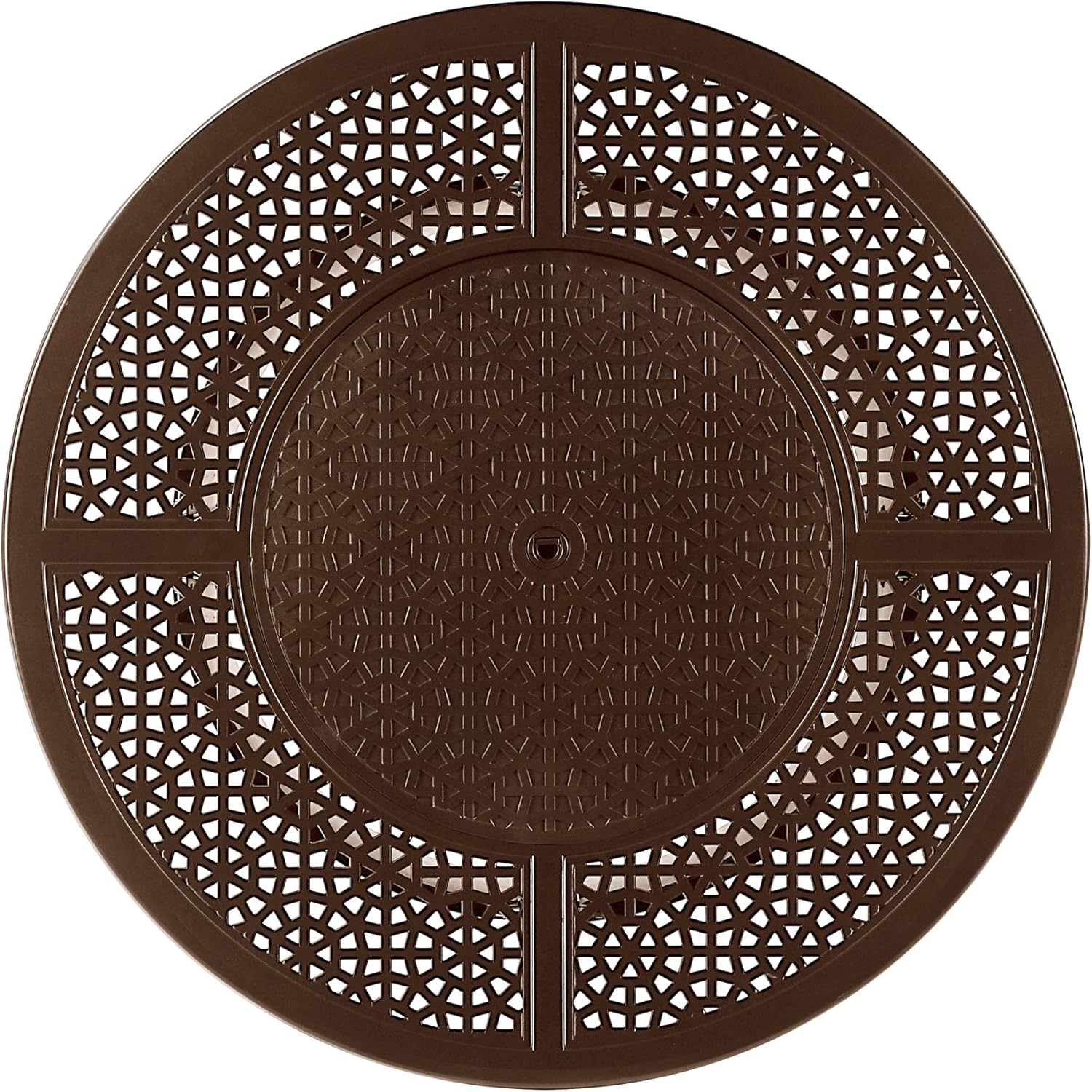 Oakland Living 44 in. x 44 in. Aluminum Propane Fire Pit Table with Glass Beads, Two Covers, Lid, 57,000 BTUs in Brown Finish