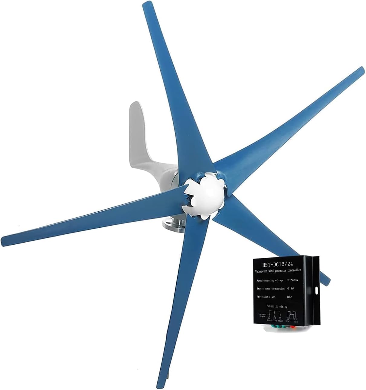Wind Turbine Generator 5000W, 5 Blades Windmill Power Generation Kit with Charge Controller, Horizontal Wind Turbine Generator