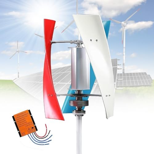 20000W Vertical Wind Turbine Generator Kit with 3-Blade Helix Design & MPPT Controller for Home, Street, Chalet, Boat Lighting - Efficient Renewable Energy Solution (White, 24V)