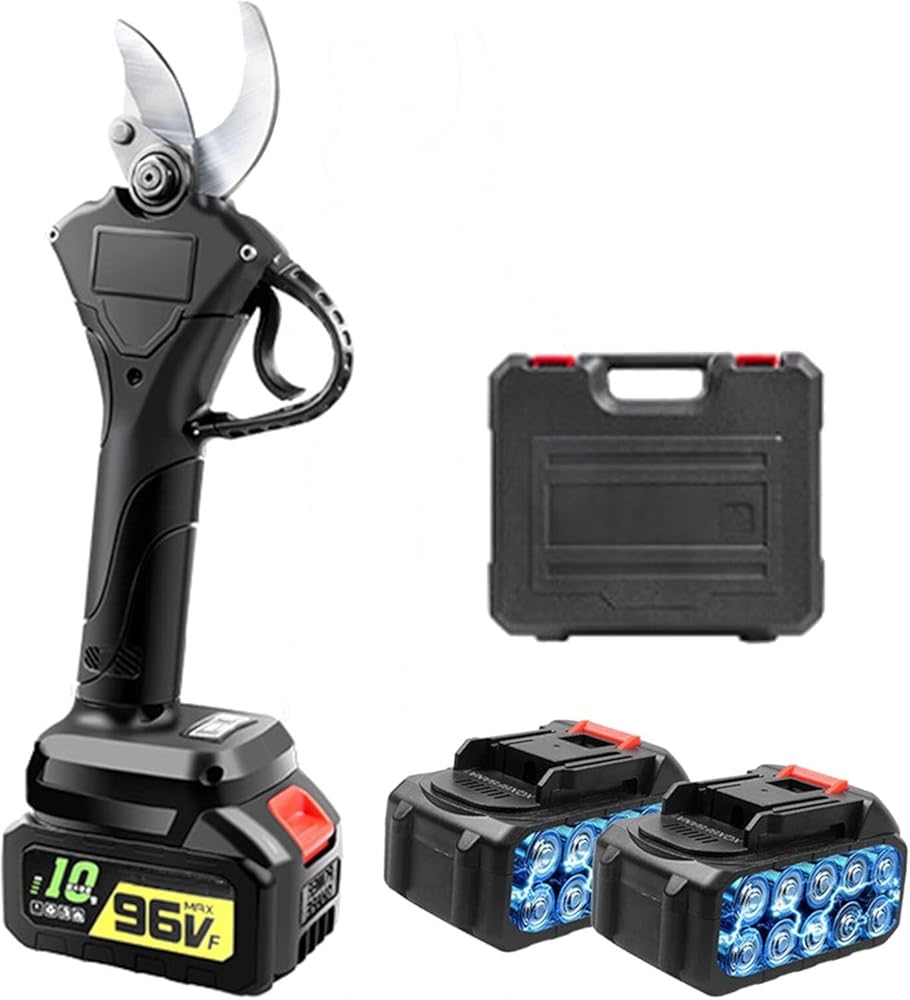 Electric Cordless Pruning Shears Battery Powe Garden Branch Shears 40mm Cutting Diameter Efficient Electric Pruners Brushless Motor(4.0 two batteries)