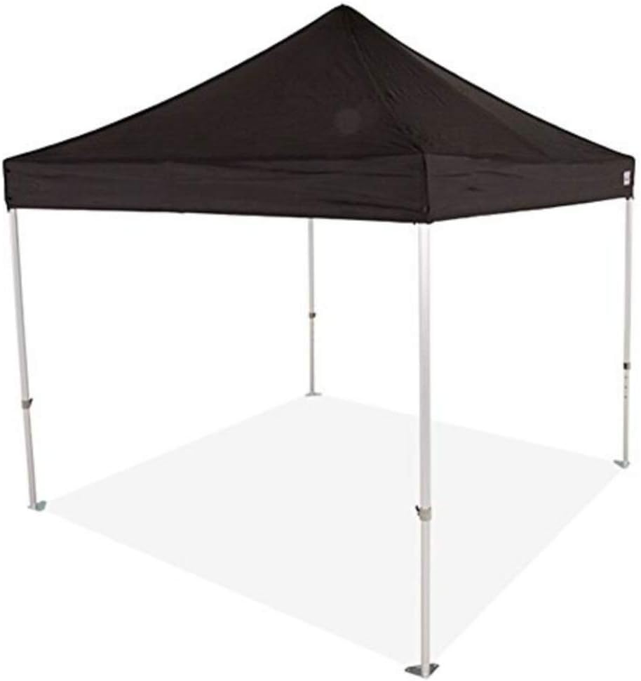 Impact 10' x 10' Pop Up Canopy Tent, Commercial Grade Aluminum Frame and 500D Fabric, Includes Roller Bag, Black