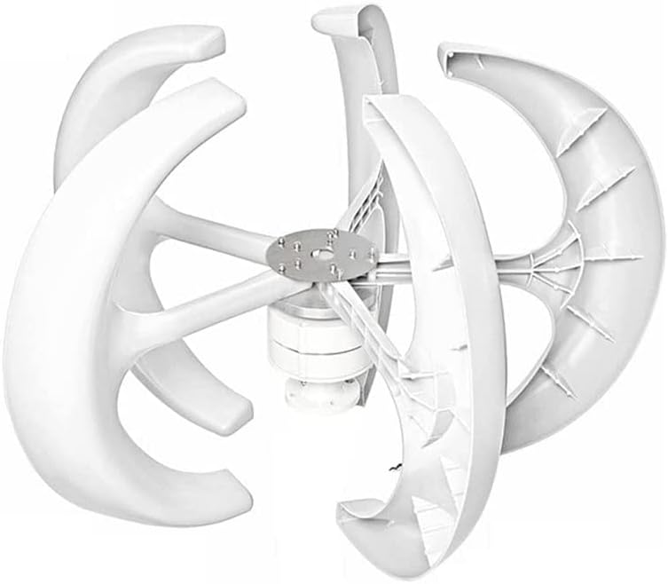 8000W Vertical Wind Turbine Generator Kit with 5 Blades and Controller Wind Turbine White Suitable for Home, Camping, Boat Use