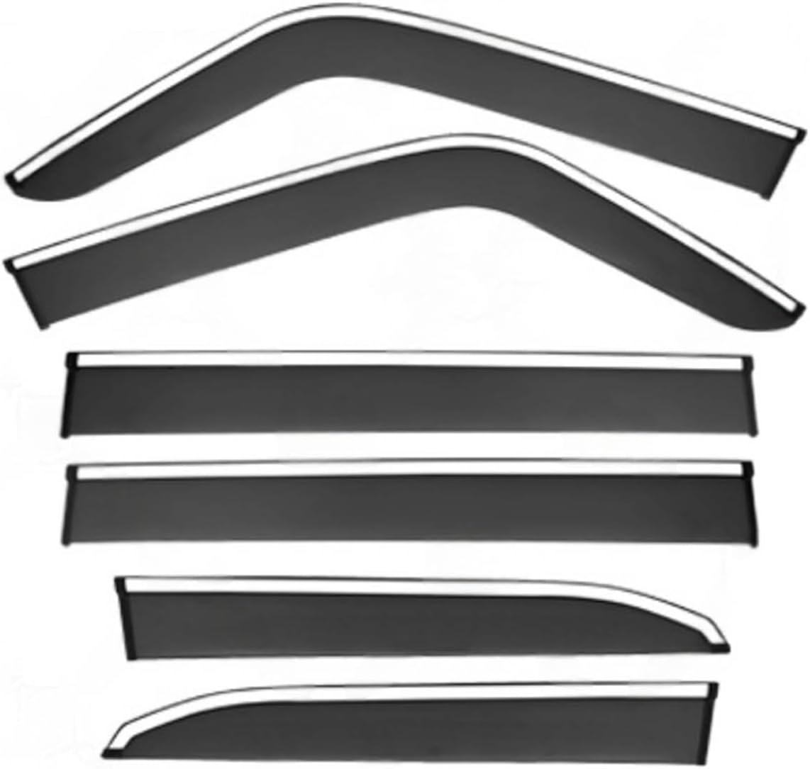 Window Deflectors for Toyota Prado FJ250 MK5-J250 2024+, Sun Rain Guard Window Visors Vent Shades with Bright Stripes Car Accessories,6PCS