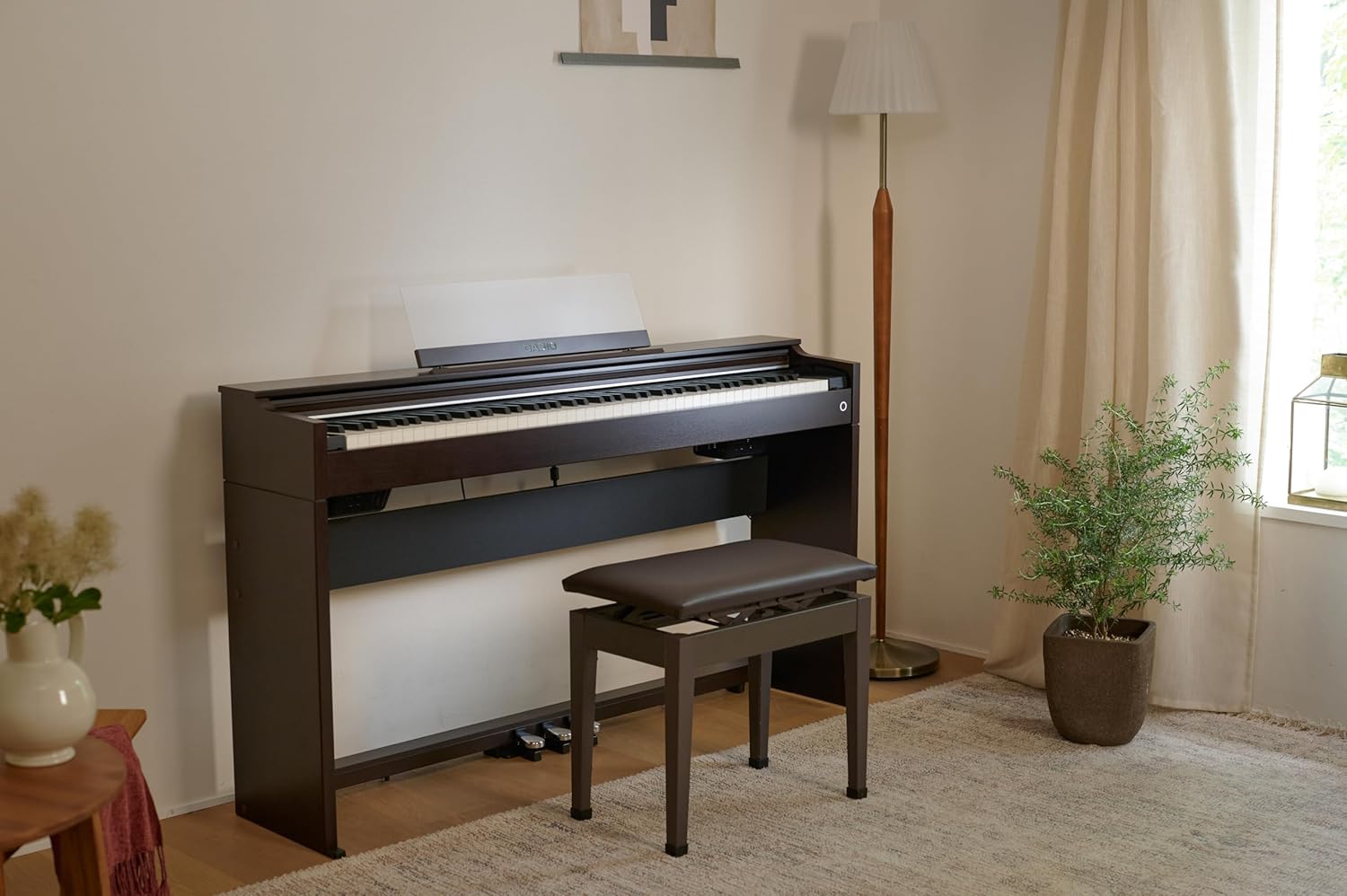 Casio CELVIANO AP-S200 Console Digital Piano, with 88 Weighted Keys, 19 Tones, 40W Speaker System, Bluetooth Audio/MIDI, USB, Rosewood Finish (AP-S200BN)