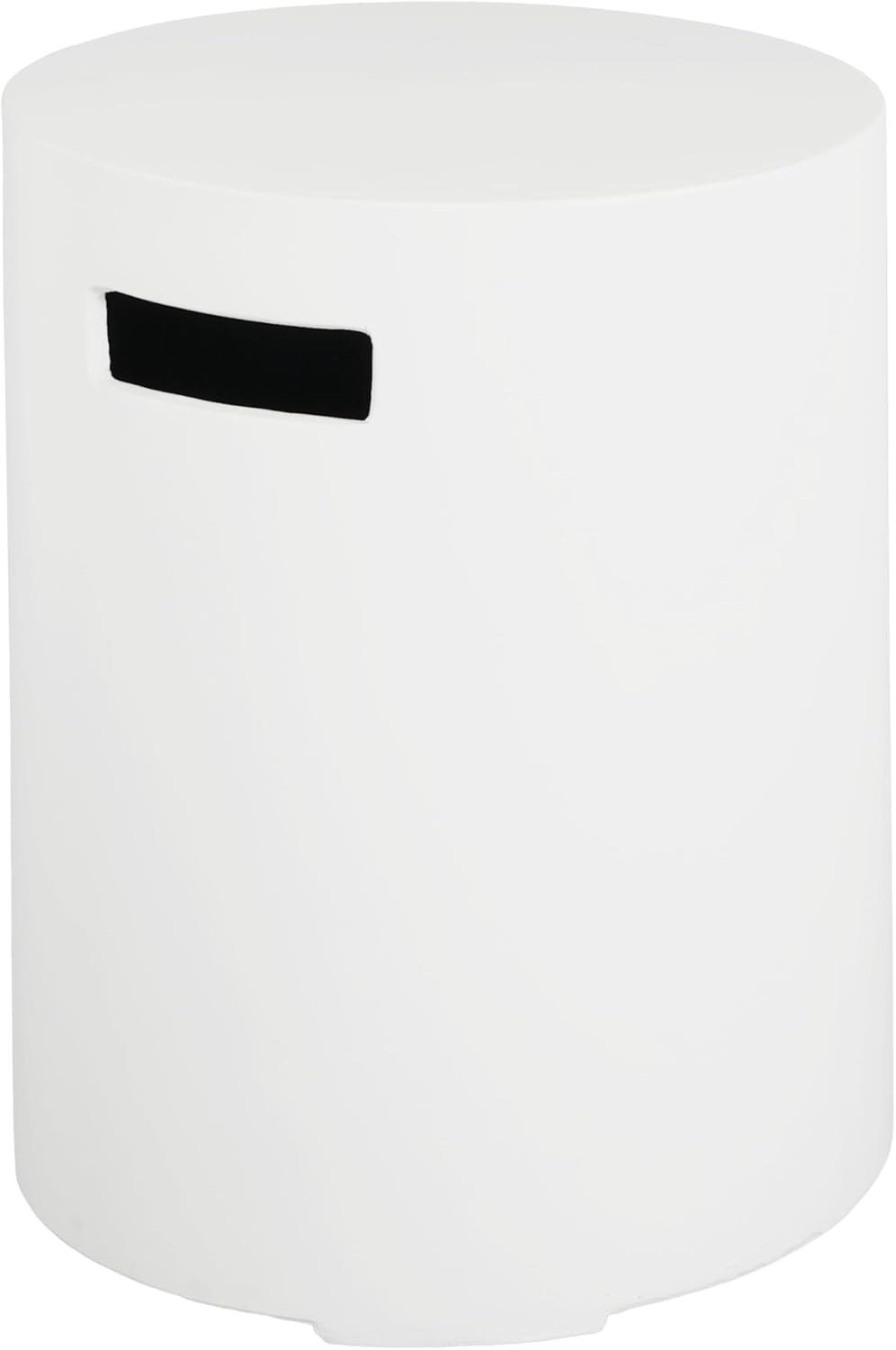 16x20 Inch Propane Tank Cover with Side Table, White Lightweight Concrete Fire Pit Holder for Outdoor Patio, Multi-Functional Gas Cylinder Enclosure for Backyard Garden Deck, Only Table - N217W